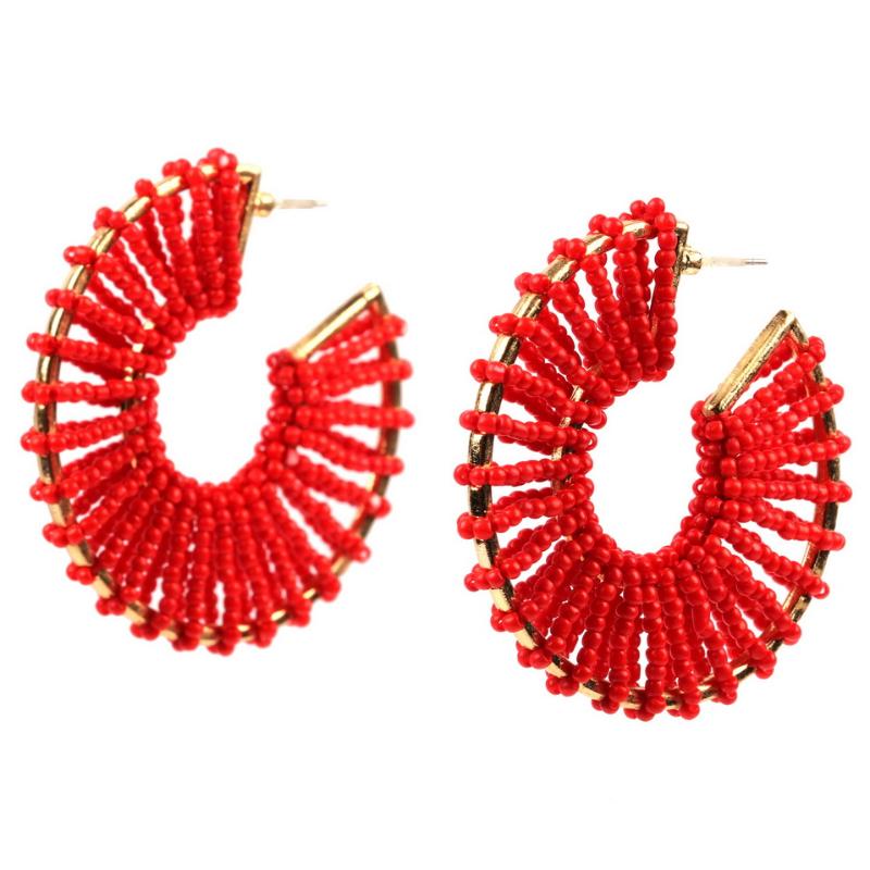 

Dangle Earrings Colorful Acrylic Bead Vintage Handmade Drop Hoop For Women Florate Brand C Design Statement Jewelry & Chandelier