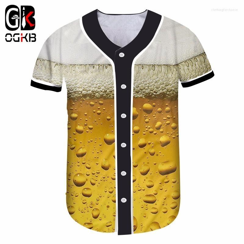 

Women's T Shirts OGKB Men/women 3d T-shirt Unisex Summer Top Fresh Beer Lovely Novelty Funny Button Short Sleeve Ship Hop Baseball Fitness