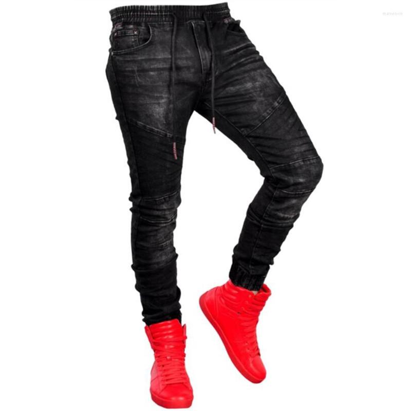 

Men' Jeans 2023 Men Stylish Ripped Pants Biker Skinny Slim Straight Frayed Denim Trousers Fashion Clothes Black
