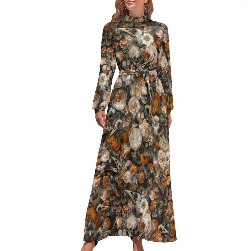 

Casual Dresses Baroque Macabre Dress Long Sleeve Floral Print Sexy Maxi High Waist Streetwear Trendy Bohemia Birthday Gift, Style-3