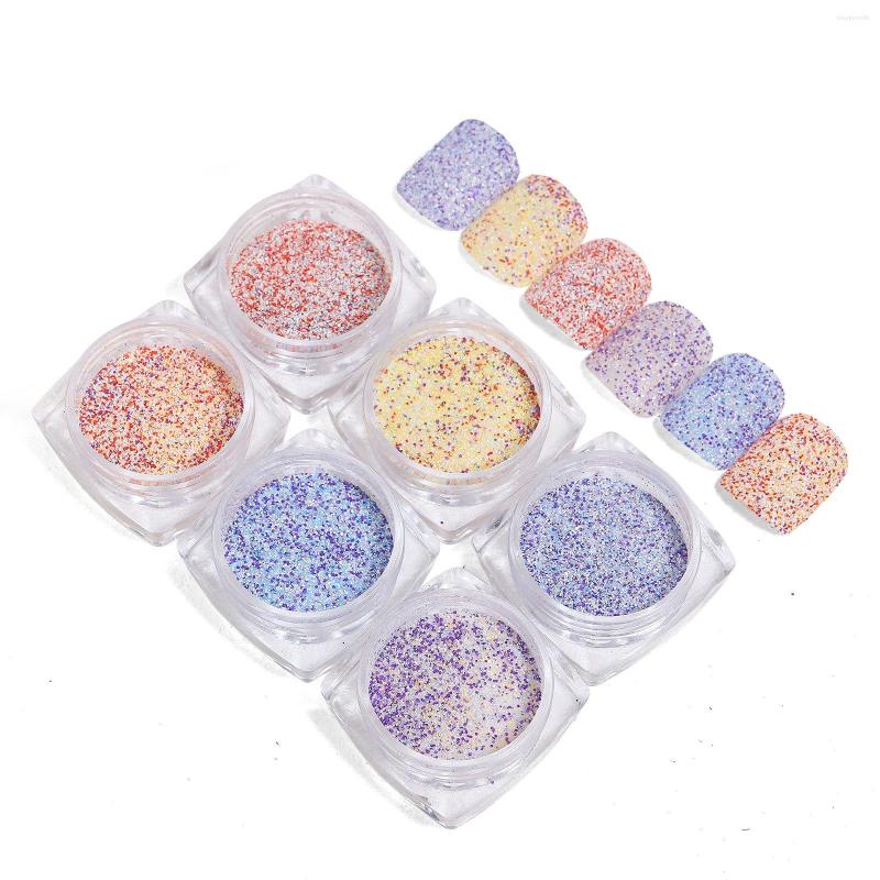 

Nail Gel Small Fragrant Woolen Coating Rainbow Snow Glow Powder Sand Sugar Sweater Color Nails Decoration Primer