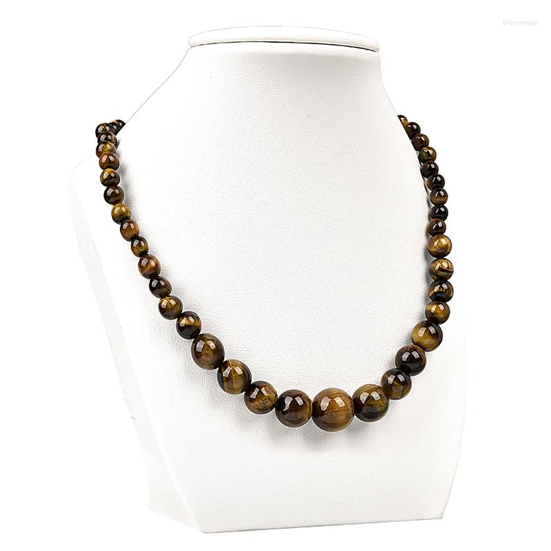 

Chains Natural Tigereye Stone Round Beads Blue Sandstone Crystal Malachite Quartz Jewellery Necklace Factory Wholesale 18" 1Pcs