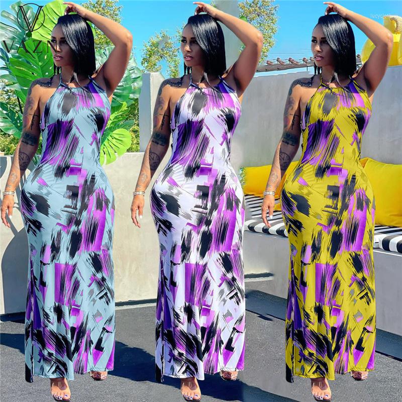

Casual Dresses VAZN 2023 Spaghetti Strap Boho Suitable Sexy Night Party Club Birthday Shinny Maxi Dress Women, White