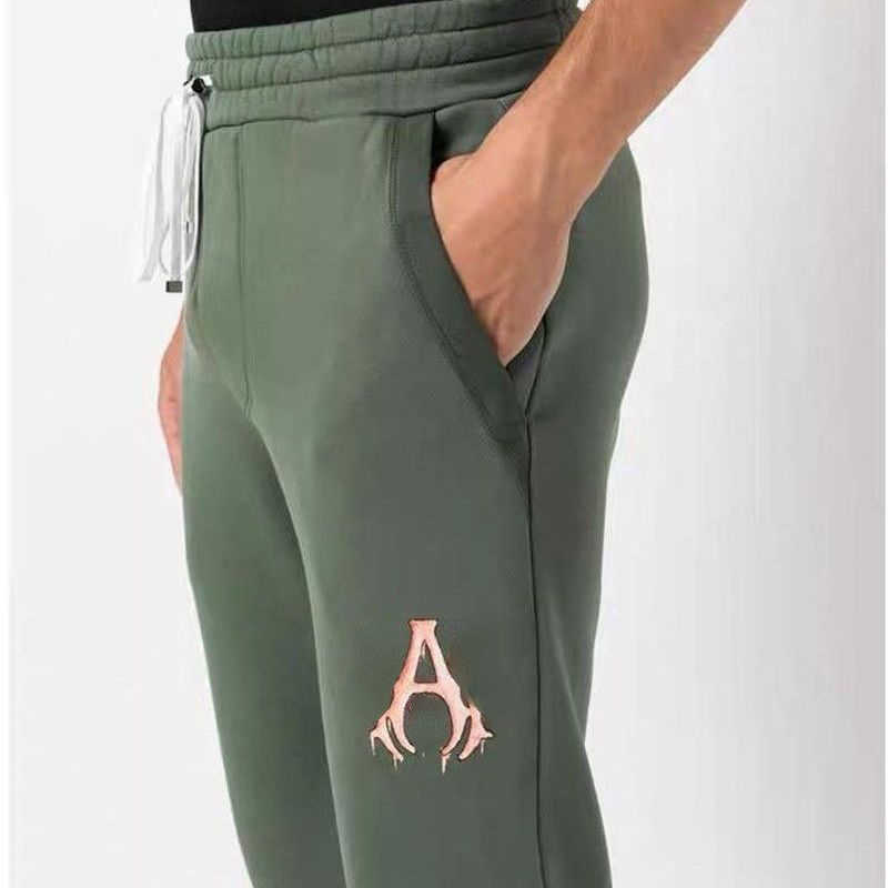 

Designer pants high street three-dimensional letter trousers men women American simple slacks drawstring sweatpants, Black