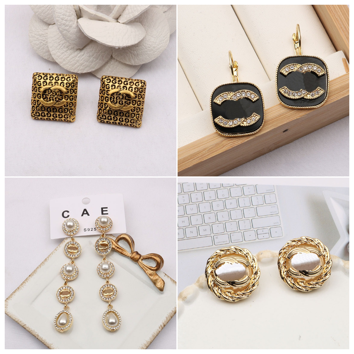 

Fashion Women Designer Earrings Ear Stud Designers Brand 18K Gold Plated Geometry Letters Crystal Rhinestone Earring Wedding Party Jewerlry Brand Gift With Box