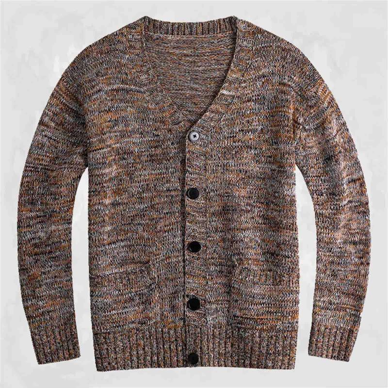 

Men's Sweaters Mens Autumn And Winter Coat Camouflage Fashion Striped Retro Trend Long Sleeve Knit Sweater Thermal Loose, Brown
