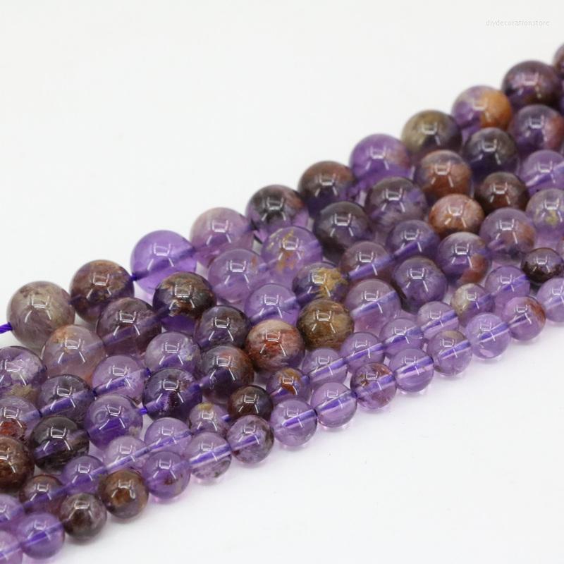 

Beads A Natural Stone Purple Ghost Round Loose 5-10mm Crystal Female Fit Diy Necklace Bracelet Jewelry Findings 15" B3468