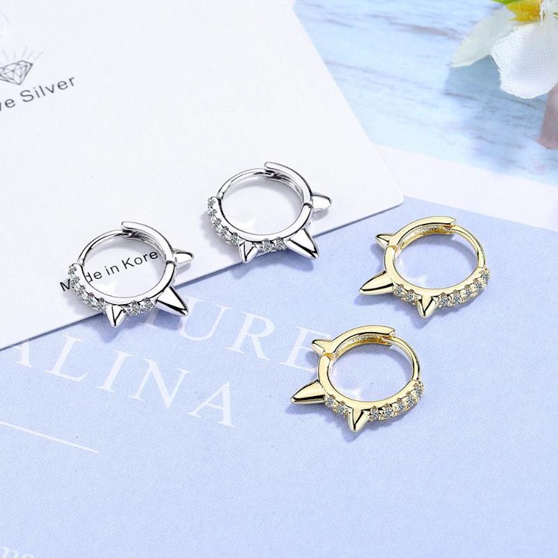 

Stud Earrings Punk Style 925 Sterling Silver Korean Crystal For Women 2023 Kids Wedding Party Gift Female Pendientes