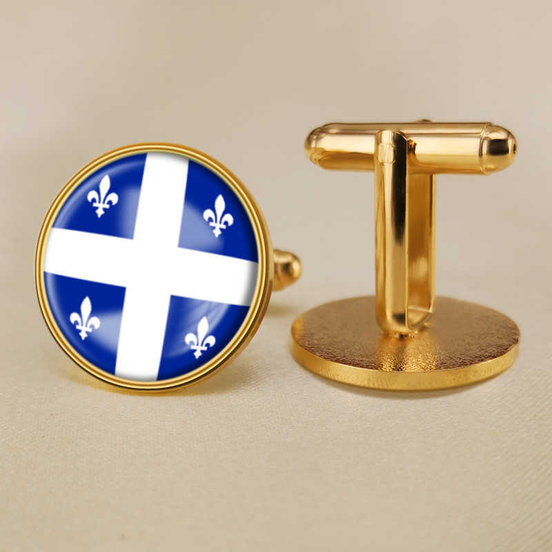 

National Flag Cufflinks of Quebec All Over the World Suit Button Suit Decoration for Party Gift Crafts