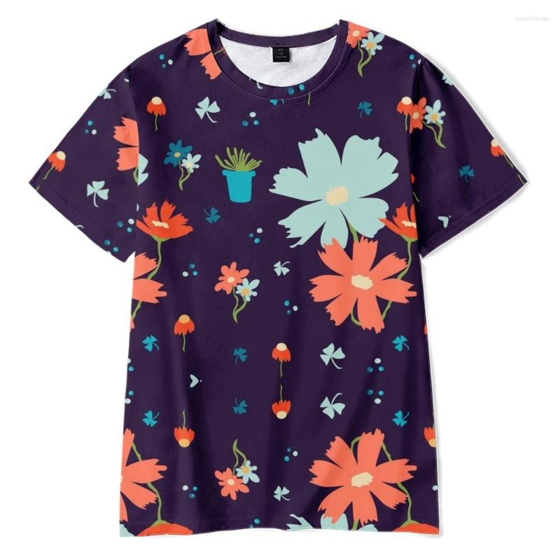 

Men's T Shirts Flowers Fashion 3D T-shirt Spring Style Women Men Casual Digital Printing Summer Short-sleeved, Beige