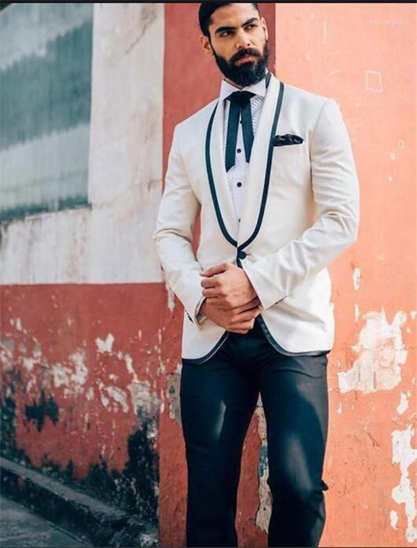 

Men's Suits White Men Single Breasted Groom Tuxedos For Wedding Two Pieces (Jacket Pants) Formal Man Blazer Latest Style, Custom made