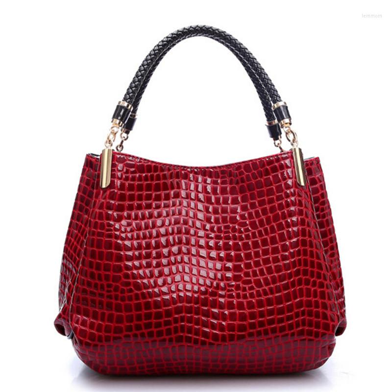 

Evening Bags Girls Crocodile Pu Leather Messenger Large Capacity Women Handbags Ladies Casual Totes Satchel Fashion Shoulder Bag, Black