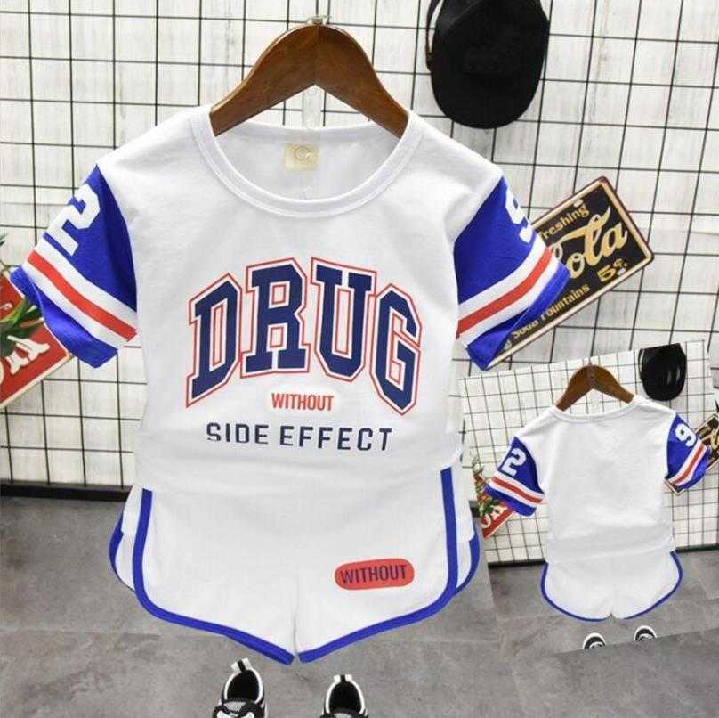 

Toddler Boy Clothing Y Summer Boys Clothes Sets Baby Sports Set High Qulity Short T shirt pants Casual Kids Outfits, Black