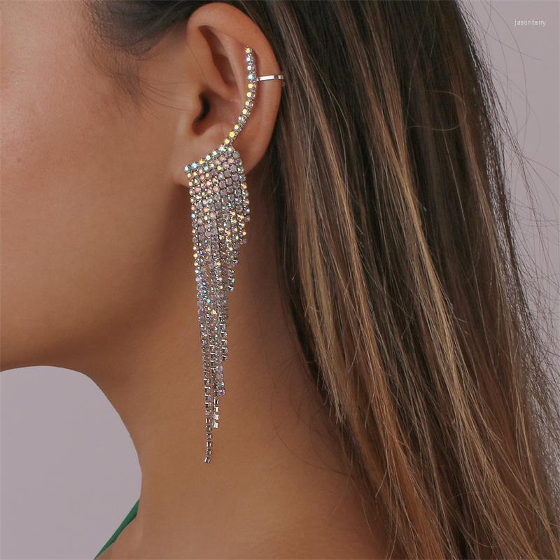 

Dangle Earrings Beautiful Temperament Simple And Tassels Rhinestone Ear Needles Geometric Banquet Exaggerated Luxury