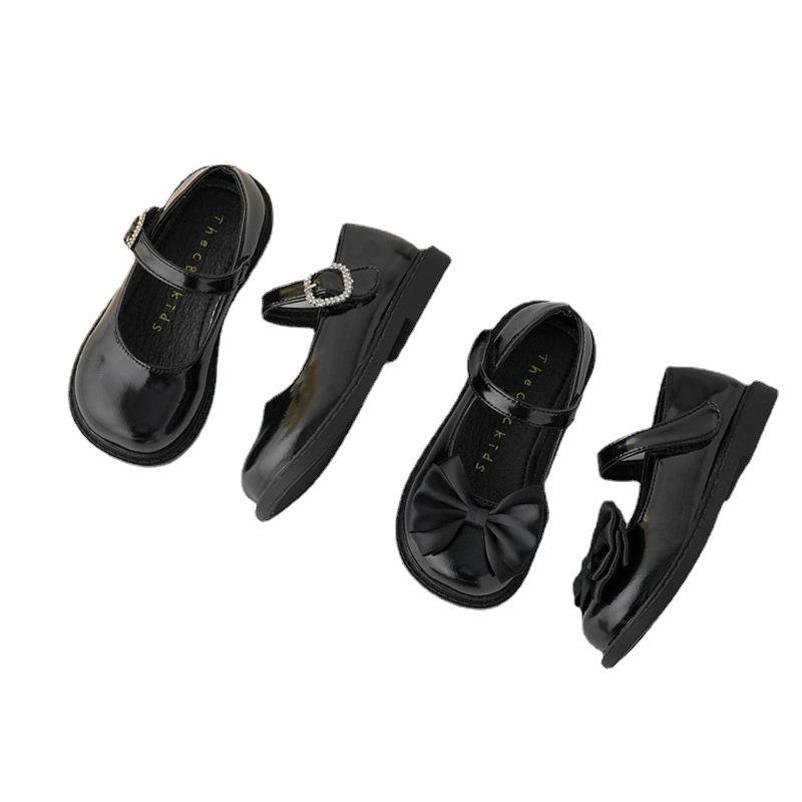 

Sneakers Baby Shoes Children Casual Korean College Girl Student Spring Black Leather School E5713, C2