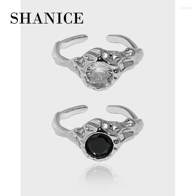 

Cluster Rings SHANICE S925 Sterling Silver Open Ring Paved CZ Crystal Round Shape For Women Luxury Wedding Accessories Jewelry