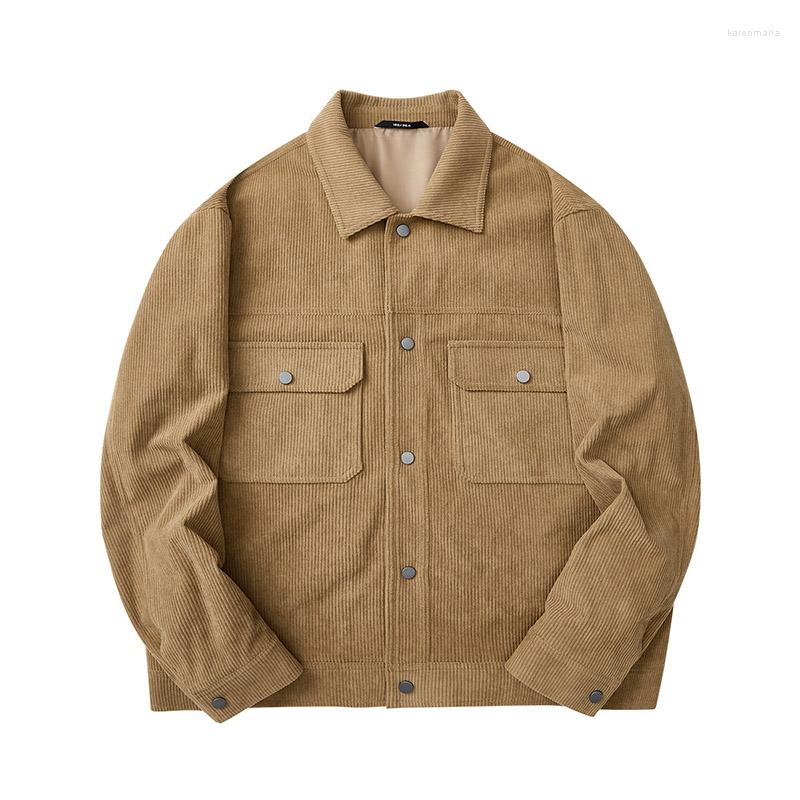 

Men's Jackets 2023 Autumn Casual Corduroy Soft Jacket Men Fashion Lapel Solid Color Cargo Turn Down Size 3XL Long Sleeve Cloth, Black