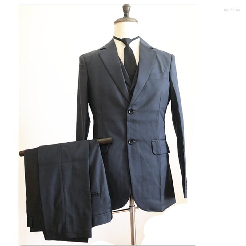 

Men's Suits Physical Picture Classic Dark Gray Slim Fit Men Wedding Tuxedos Groom Business Party Prom Man Blazer Costume Homme, Auburn