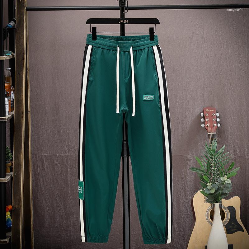 

Men's Pants Fashion Casual Ice Silk Men's Solid Color Loose Trousers For Youth Outwear Sweatpants Elastic Waist Sports Oversize Jogger, Black