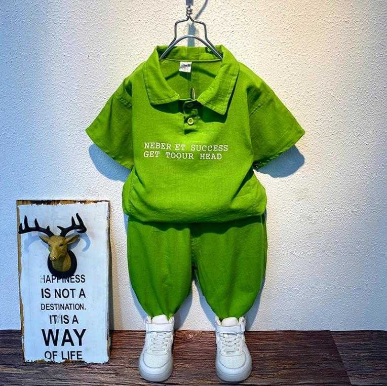 

Baby Fashion Greent TShirtPant pcs Summer Sets Children's Boys And Girls Clothing Set Tracksuit Sportswear New Year, Green
