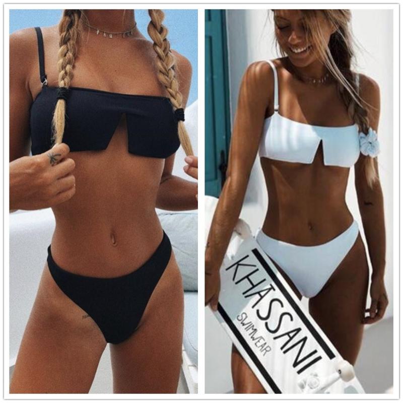 

Women' Swimwear Women Solid Color Bikinis Bandage Bikini Set Push-Up Brazilian Bather Beachwear Swimsuit 2023 Mujer, Red