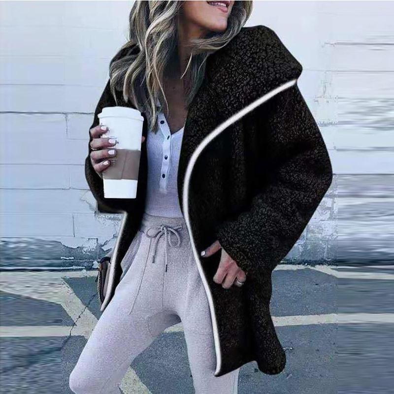 

Women' Jackets Winter Women' Hoodies Coat Ladies Long Sleeve Hooded Lamb Wool Fleece Warm Cardigan Jacket Outwear Women Clothes, Rd