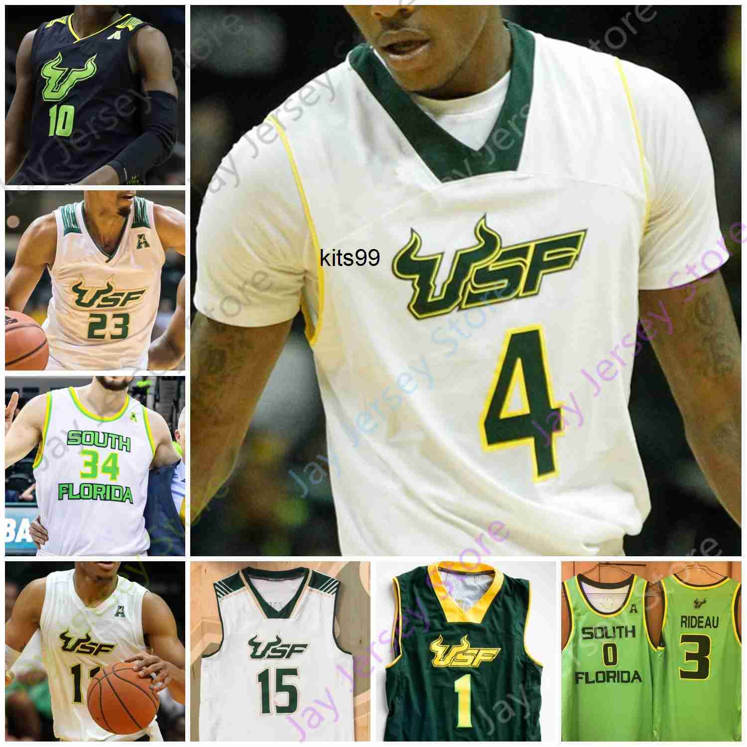 

South Florida USF Basketball Jersey NCAA College Atkins Corey Walker Jr. Russel Tchewa Jamir Chaplin Caleb Murphy Sam Hines Jr. Javon Greene, Green i