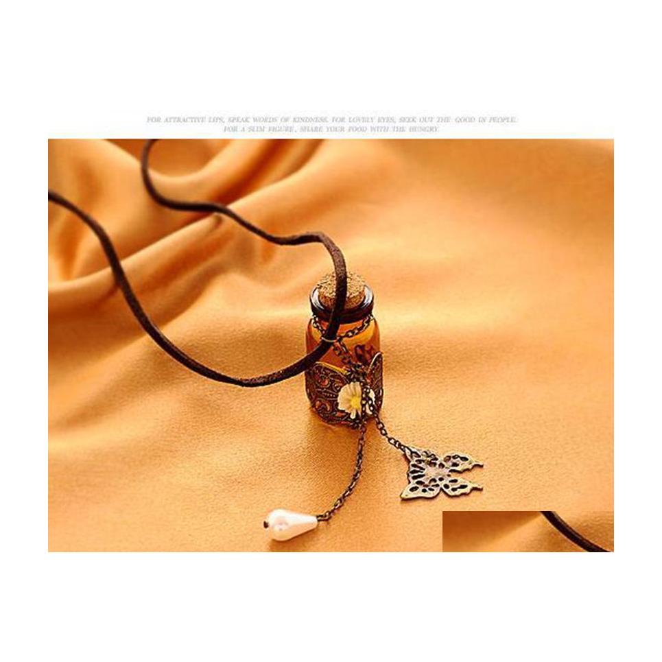

Pendant Necklaces Pretty Pendants Long Retro Chains Wooden Cork Carved Wishing Bottle Necklace Drop Delivery Jewelry Dhmki