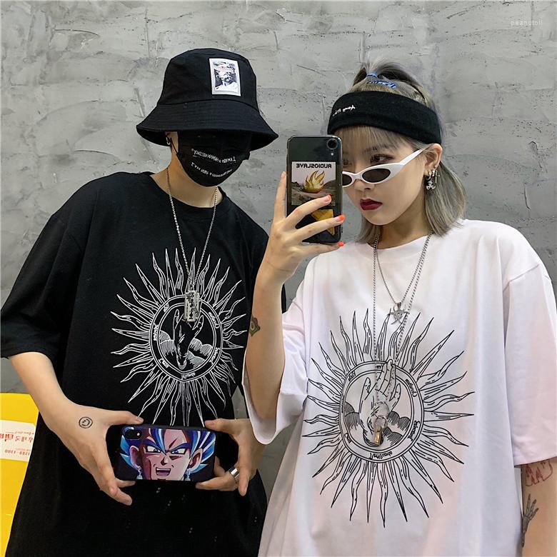 

Women' T Shirts -3XL Cartoon Funny Short Sleeve Harajuku Style Half Printed T-shirt Women' Loose Street Top Oversized Couple, Black