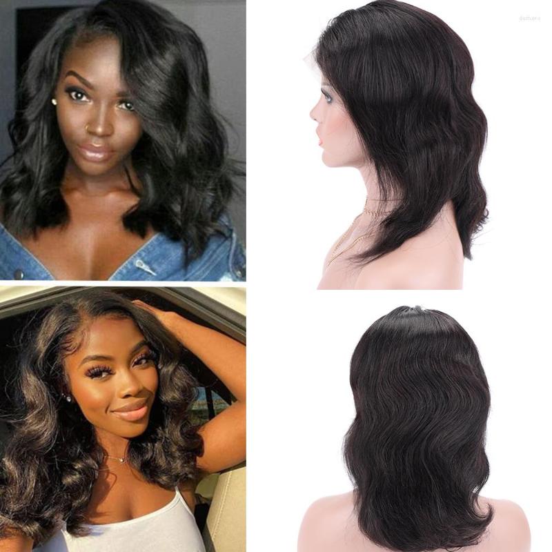 

Inch Body Wave Human Hair Wigs Pre Plucked Brazilian Lace Transparent Front For Women Central Part, Picture shown