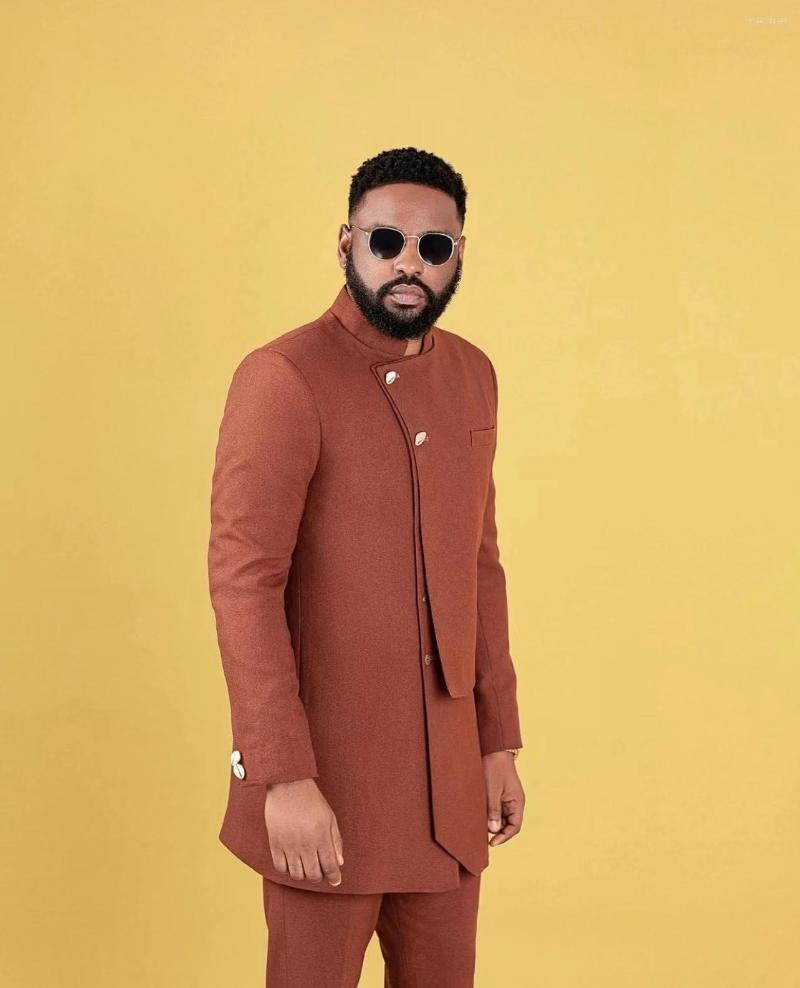 

Men's Suits Africa Caramel Coat Pants Design Custom Men Long Blazer 2Piece Slim Fit Tuxedo Prom Jacket Male Clothes Set/Fashion Outfit, Black