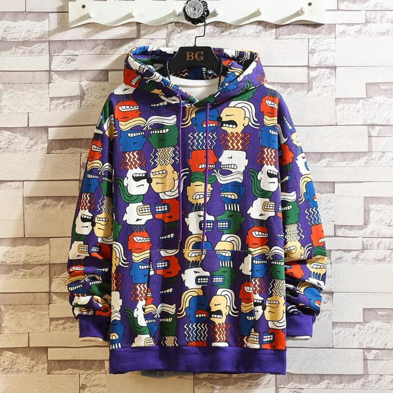 

Men's Hoodies Men 2023 Autumn Winter Print Sweatshirt Hoodie Female Long Sleeve Tops Hooded Sweatshirts Sudadera Outwear Coat