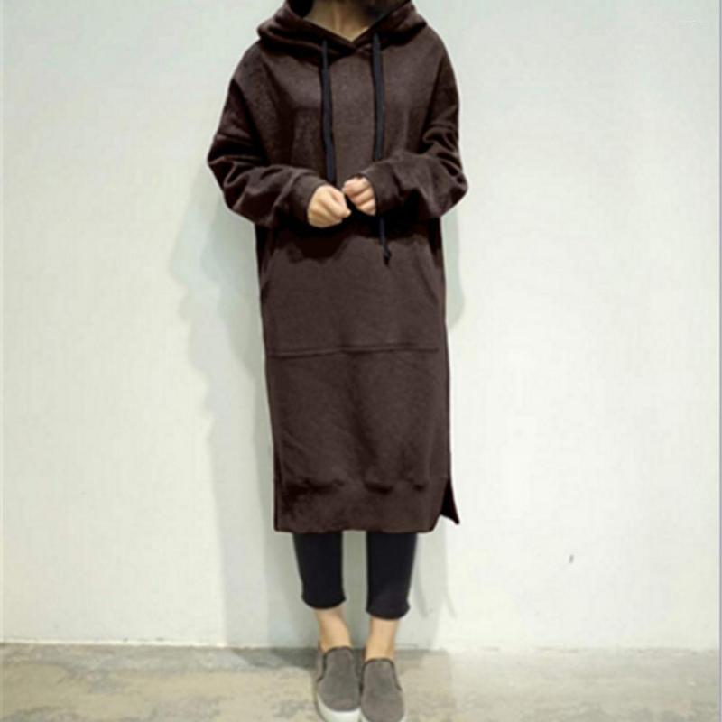 

Casual Dresses Hoodie Dress Long Skin-Kindly Streetwear Women Coat Sport Clothing, Black