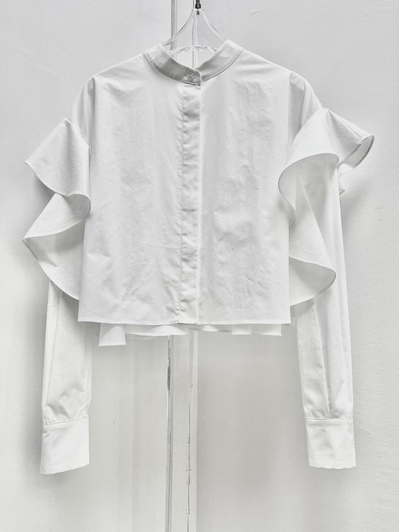 

Women' Blouses 2023 Women Fashion Long Sleeve Sexy Casual Lotus Leaf Cotton Top 1126