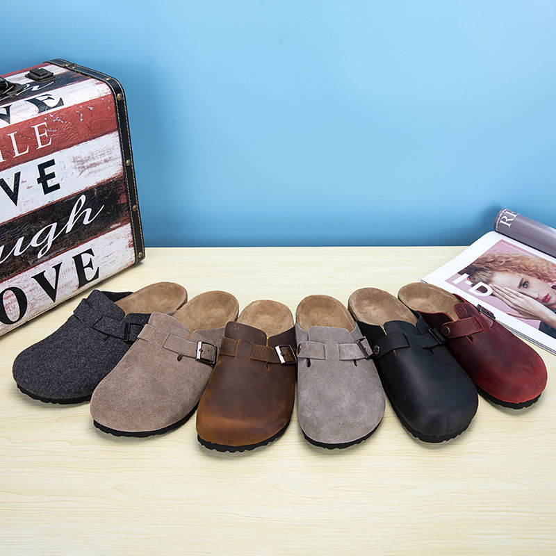 

top quality Casual Shoes Boston Slippers Booties Scuffs Lazy bag head pull cork slippers buckles designers shoe lovers beach Flat slipper female male summer Sandal S