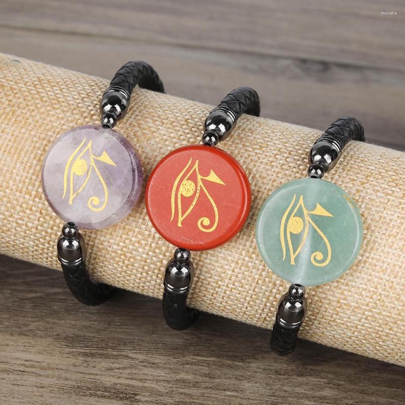 

Bangle GrabIent BevII EvII Eyes Ieather BraeeIet StaInIess SteeI MagnetIe BuekIe Men Anb Women Punk HIp Hop HIgh QuaIIty GIft