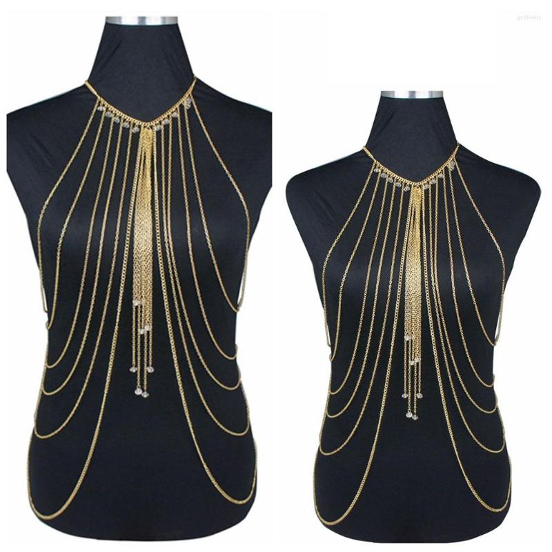 

Chains Lady Alloy Multi-layer Necklace Fashion Statement Necklaces Sparkling Waist Jewelry Accessory For Bar Party