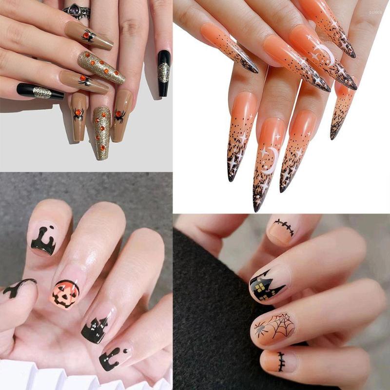 

False Nails 24pcs Ballerina DIY Coffin Halloween Full Cover Fake Long Short Style, Cz046