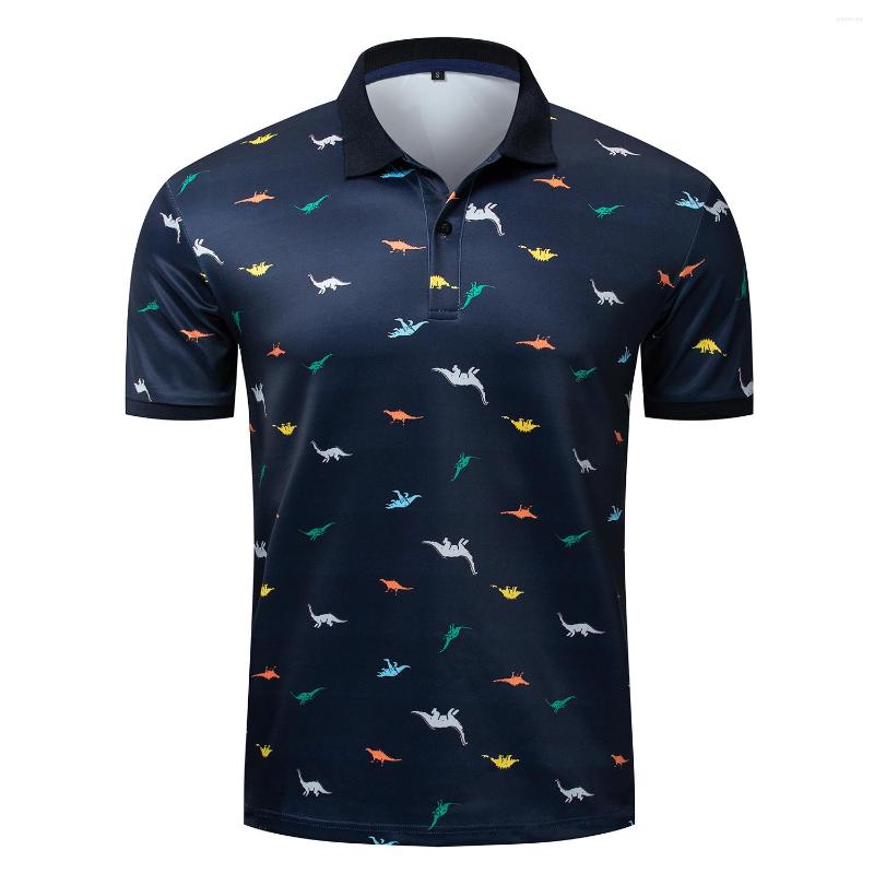 

Men' Polos Polo Shirt Cotton Lapel Pattern Casual Business Short Sleeve, Dark blue