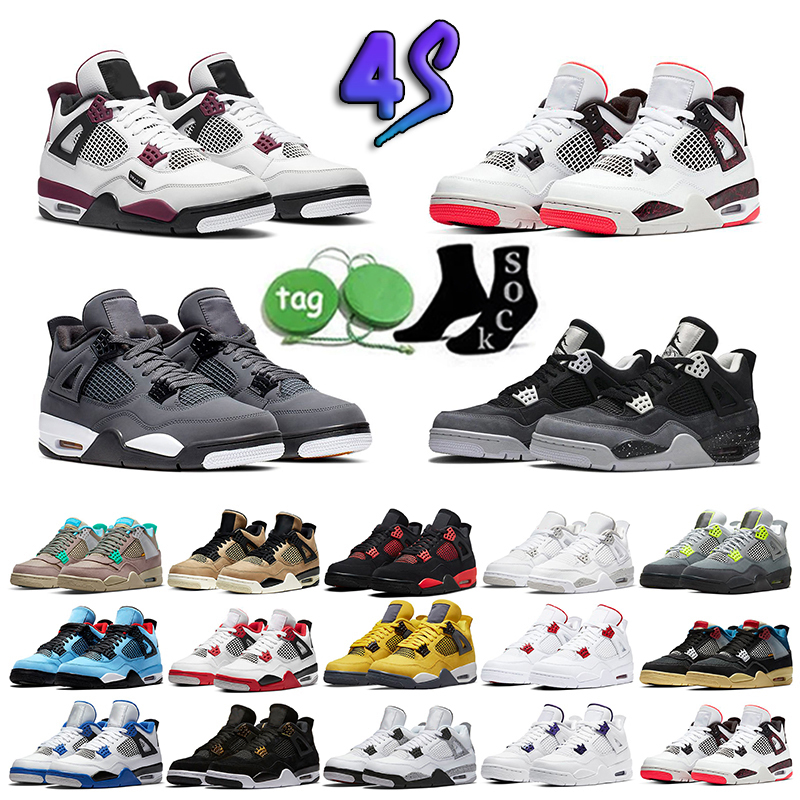 

Basketball Shoes 4 Man Woman Mens Sneakers 4s White Oreo Sail Cool Grey University Blue Fire Red Thunder Bred Zen Master Black Cat Pure Money Men Women Retro Trainers, 25