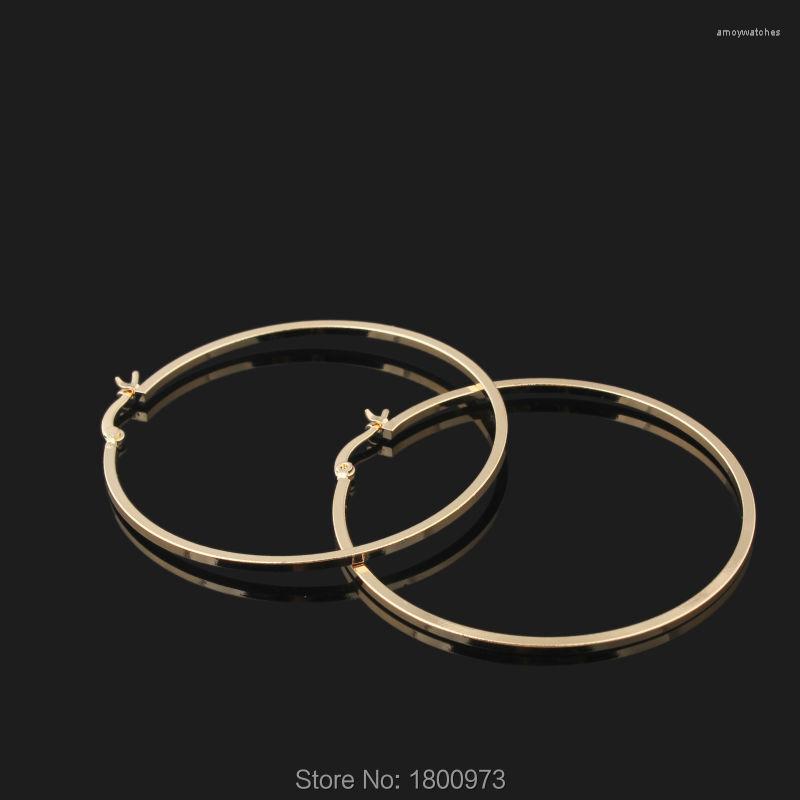 

Hoop Earrings Wholesale Rose Gold Color Big Circle Smooth For Women Fashion Jewelry