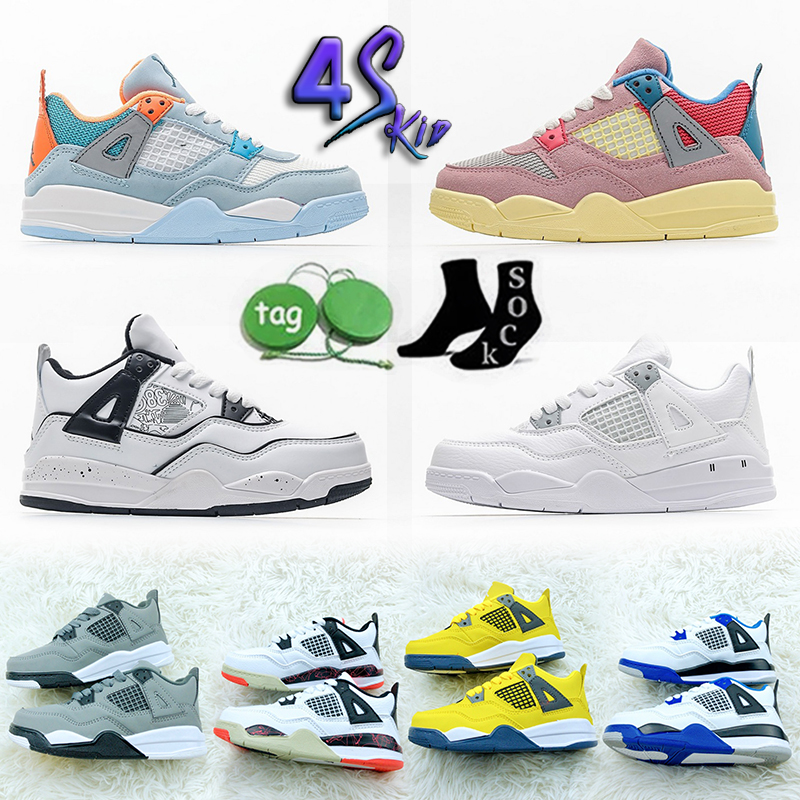 

Kid shoes 4s 4 Children Preschool PS Athletic Outdoor Baby designer sneaker Trainers Toddler Girl Tod Chaussures Pour Enfant Sapatos infantis Child shoes SOLO, 17