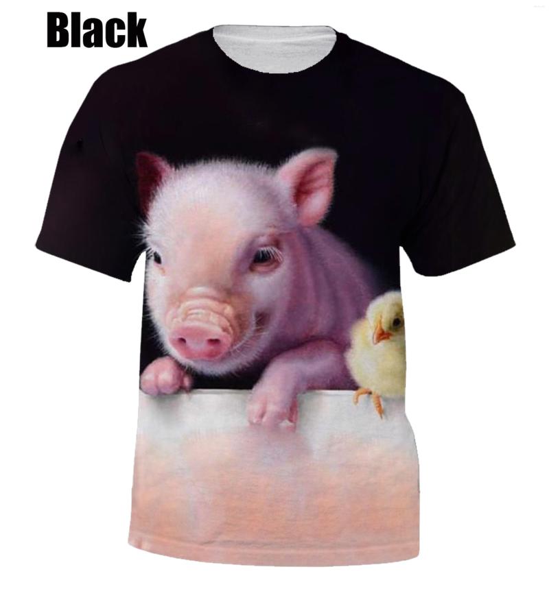 

Men's T Shirts 3D Trend Summer Pig Print Short-sleeved High-quality T-shirt For Men And Women, Beige