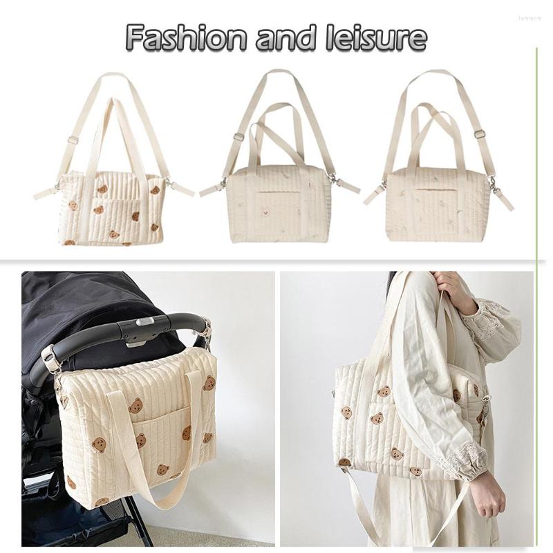 

Evening Bags Cotton Mommy Bag Cartoon Printed Diaper Large-capacity Quilted Mummy Storage Multi-functional Outing Mother Handbags, Style 2