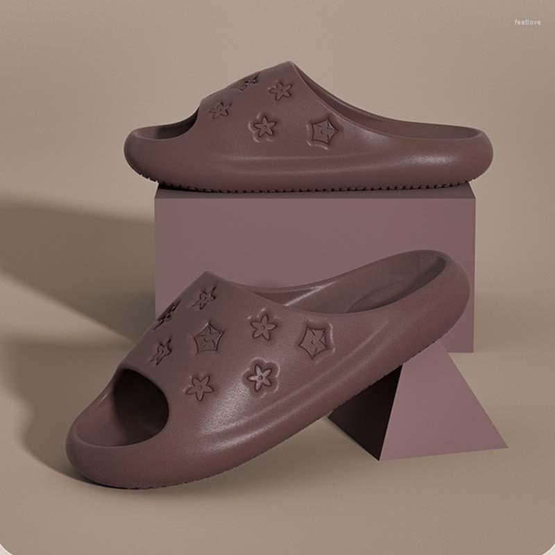

Slippers Women Soft Eva Indoor Slipper Men Thick Platform Bathroom Home Slides Sandals Summer Non-Slip Bread Shoes Flip Flops, Black