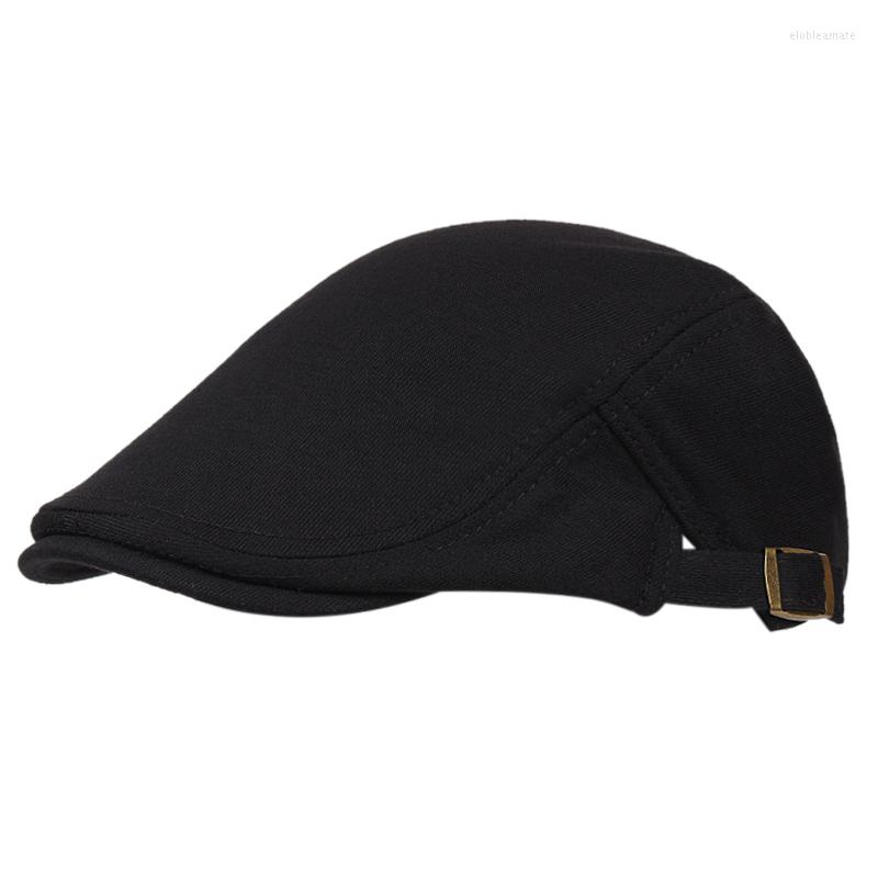 

Berets 2023 Men's Cotton Ivy Driver's Cap Autumn And Winter Warm Forward, Black