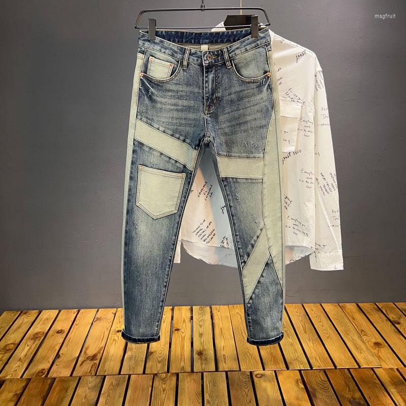

Men's Jeans P0224 Fashion Men's 2023 Runway Luxury European Design Party Style Clothing, Picture shown