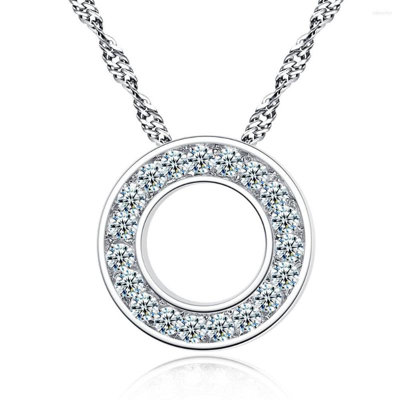 

Pendant Necklaces VCC13 Round Ring With Zircon Women's Couple Necklace