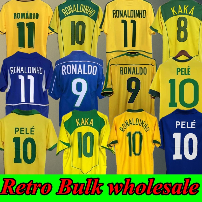 

Brazils retro soccer jerseys #10 PELE 1957 1970 1978 1985 1988 1992 1994 1998 2000 2002 2004 2006 2010 2012 Brasil RONALDINHO football shirt 57 70 85 88 92 94 98 00 02 04 10 12, 1998 away