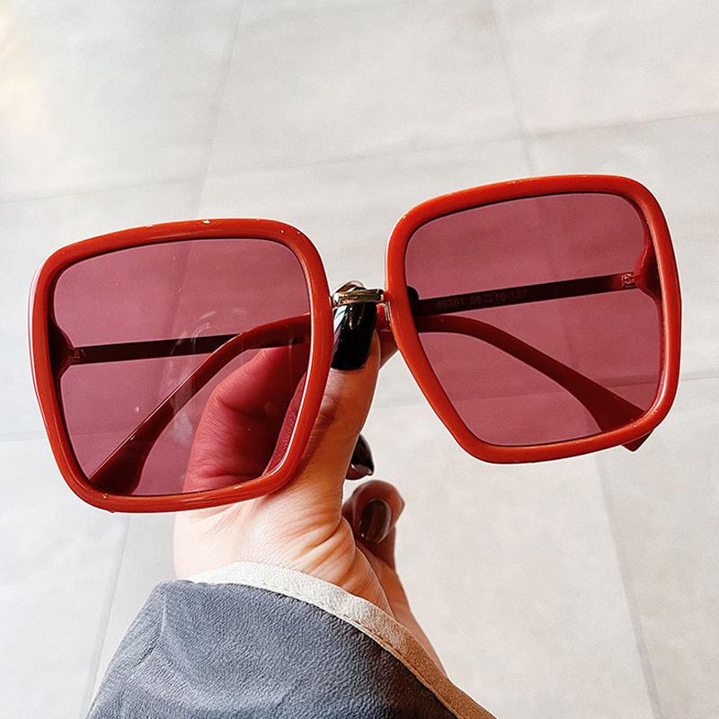 

Sunglasses Vintage Oversized Square For Women Fashion Brand Beige Red Gradient Sun Glasses Female Elegant Polygon Eyewear